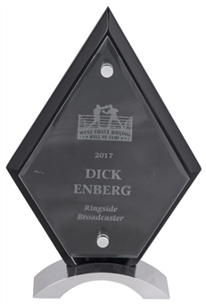 2017 West Coast Boxing Hall of Fame Ringside Broadcaster Award Presented To Dick Enberg (Letter of Provenance)